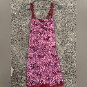 Urban Outfitters Pink and Red Cherry Dress